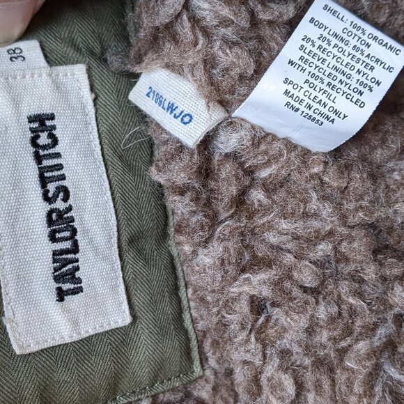Taylor Stitch Sherpa Lined Watts Jacket Olive Green Small - Picture 6 of 9